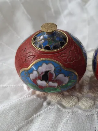 Potiche vintage decorato