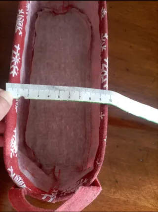 Cestino Ovale Natalizio Fiocchi Neve Rosso