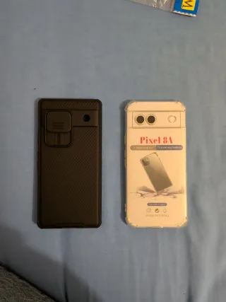 2 Fundas Pixel 8a (transparente y negra)