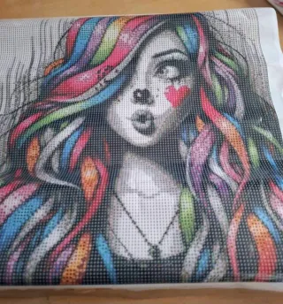 Pintura Diamante Mujer Arcoíris 50x50