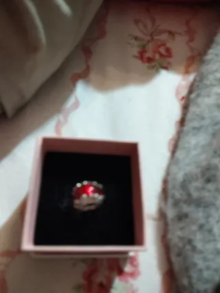 Pandora Charm Plata Ley Murano Rojo