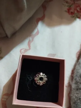 Pandora Charm Plata Ley Murano Rojo