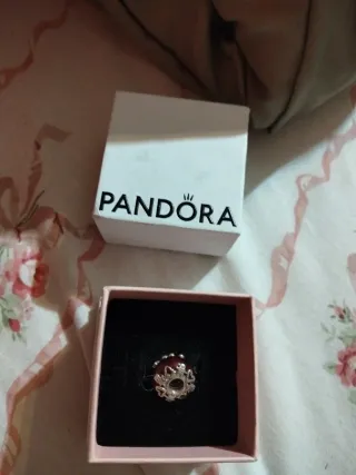 Pandora Charm Plata Ley Murano Rojo
