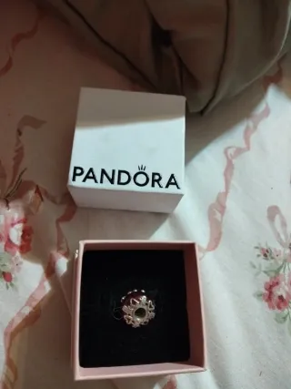 Pandora Charm Plata Ley Murano Rojo