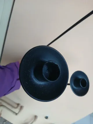 Portacandele nero in metallo