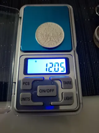 Moneda 5 Francos Plata Pura- Francia 1965.