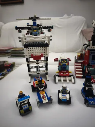 Lego Policía, helicópteros, Bomberos, aeropuerto