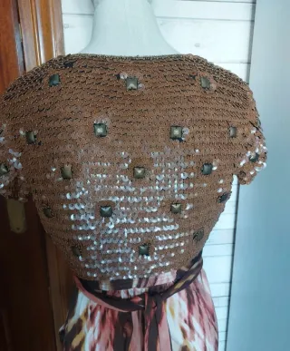 Chaqueta corta lentejuelas cobre y oro