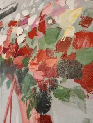 Quadri su Tela Bicicletta e Fiori ad Olio