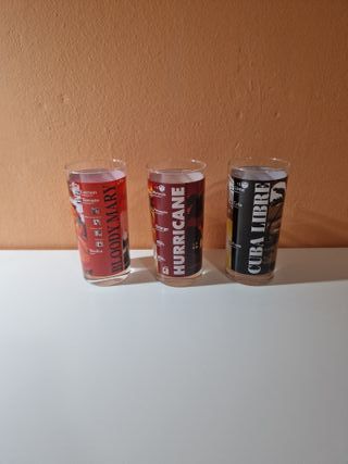 Set tre bicchieri da cocktail vintage tumbler/higb