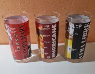 Set tre bicchieri da cocktail vintage tumbler/higb