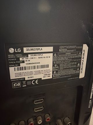 Televisor LG Negro * SIN SOPORTE* 32”