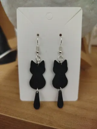 Pendientes Gatito Negro