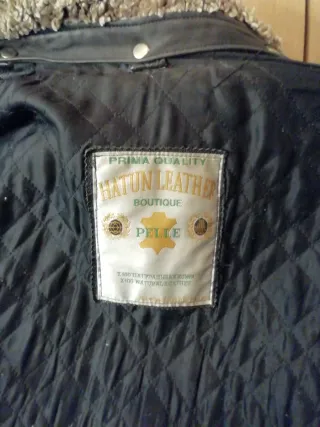 Cazadora aviador cuero 100% negra