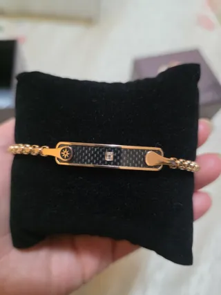 Bracciale  Acciaio PVD Oro  Lunghezza cm. 21,5 cir