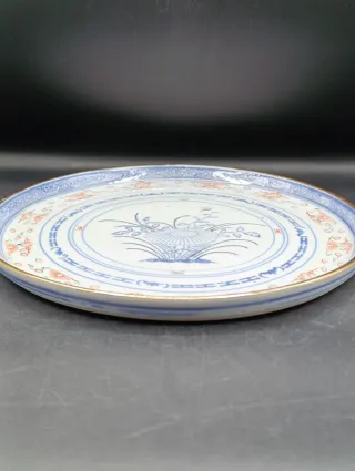 Bandeja China Granos de Arroz Azul y Blanco