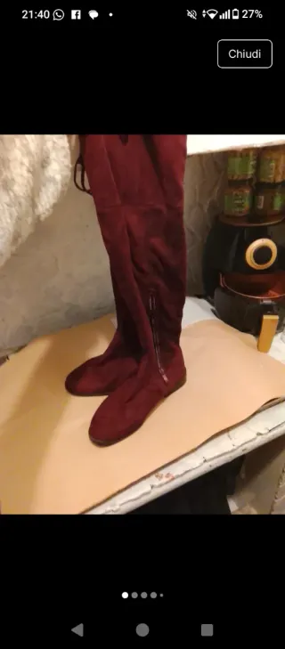 Stivali alti rossi con elastico