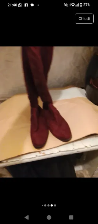 Stivali alti rossi con elastico