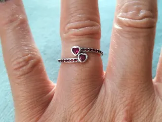 Anillo corazones plata de ley