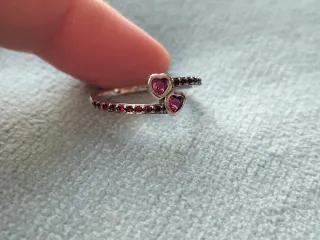 Anillo corazones plata de ley