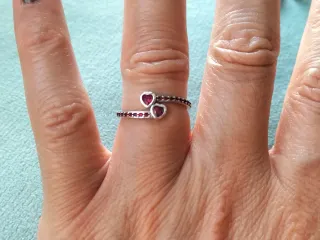 Anillo corazones plata de ley