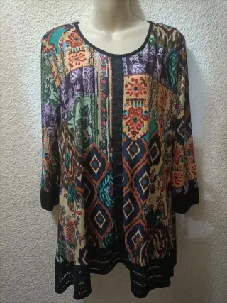 Blusa Patchwork Manga Larga