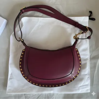 Bolso Isabel Marant Rojo con Tachuelas Doradas