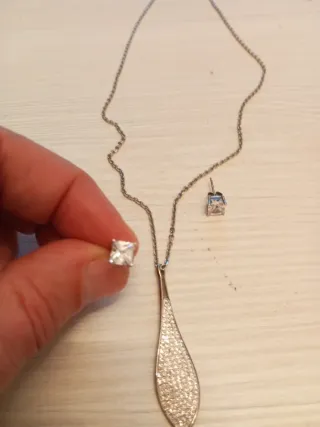 Conjunto collar y pendientes plata