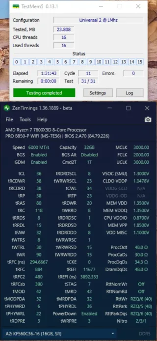 Kingston Fury DDR5 32GB (2x16GB) 6000 MHz cl36
