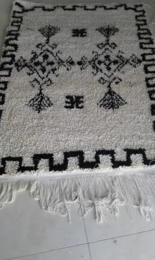 Alfombra Marroquí Beige Multicolor .Hecho a pedido