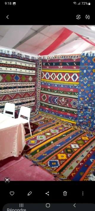 Alfombra Marroquí Beige Multicolor .Hecho a pedido