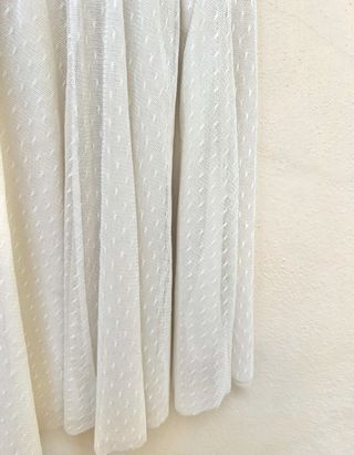 Minigonna tulle pieghe pois bianca