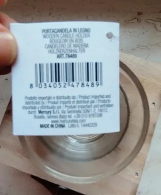 Set 2 Portacandele MyHome Legno Vetro Rosso