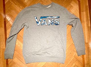 Sudadera Vans Gris con Logo Azul