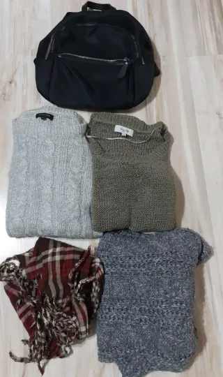 Lote Ropa Mujer mochila bufanda pañuelo jersey