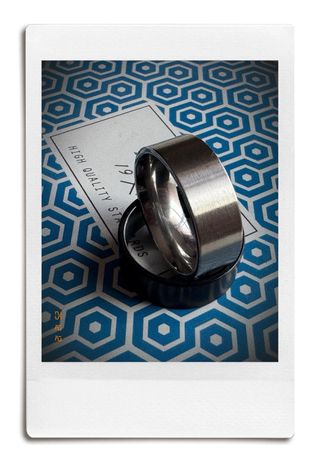 Anillo de acero plateado 20 mm diámetro