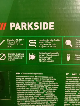 Parkside Cámara de Inspección Telecamera Endoscópi