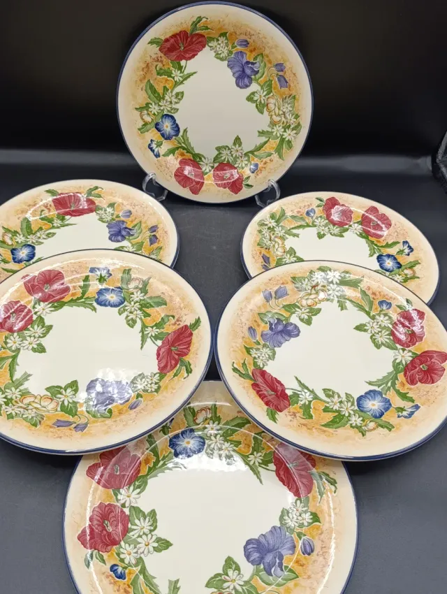 Set 6 Piatti da Dessert Staffordshire Fiori
