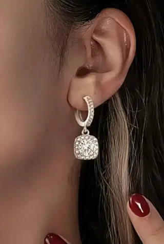 Conjunto Moissanitas Plata: Pendientes y Pulsera