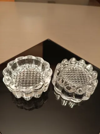 4 portacandele in vetro massiccio