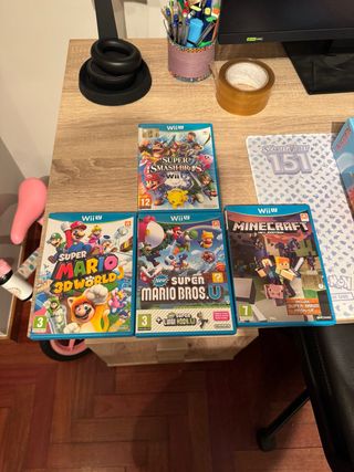 Pacchetto 4 Giochi Wii U: Mario, Minecraft, Smash Bros