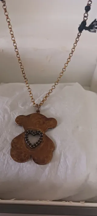 Colgante Tous Oso Corazón Baño Oro