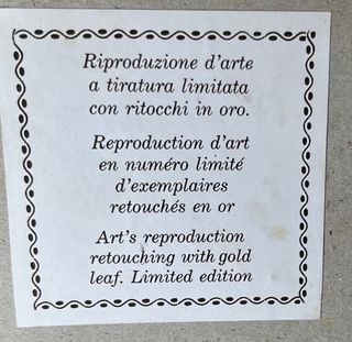 Rara litografia vintage incorniciata