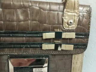 Borsa Guess Coccodrillo Marrone Oro