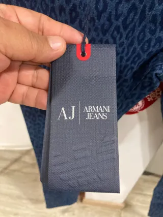 Pantalón Jeans Armani Azul Estampado Animal
