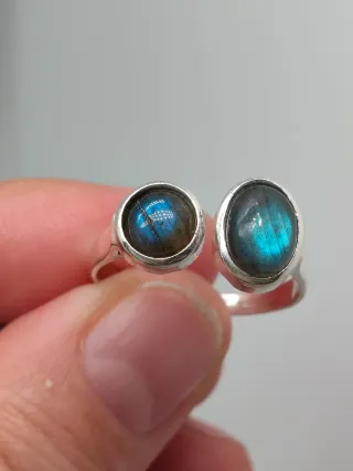 Anillo Plata 925 y Labradorita Ajustable