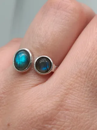 Anillo Plata 925 y Labradorita Ajustable