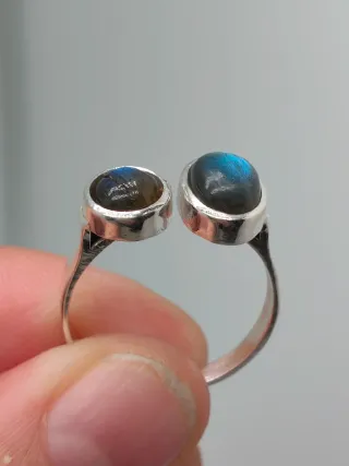 Anillo Plata 925 y Labradorita Ajustable