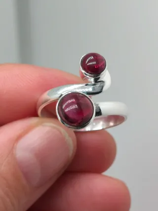 Anillo Plata 925 y Granate Ajustable