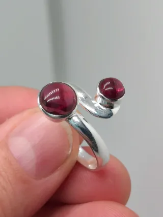 Anillo Plata 925 y Granate Ajustable